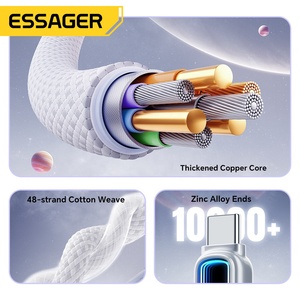 Câble de charge rapide USB-C vers USB-C ESSAGER ES-X81 tressé 48V 5A PD 240W pour téléphone <span class=keywords><strong>portable</strong></span>, ordinateur <span class=keywords><strong>portable</strong></span>, <span class=keywords><strong>HP</strong></span>, iPhone - Product Image 5