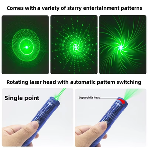 Puntatore Laser Portatile USB Ricaricabile con Luce Verde, 2 Modalità (Punto Singolo e Cielo Stellato), Pennarello Tascabile con Torcia e Confezione Regalo - Product Image 4