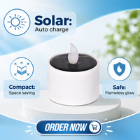 Bougie LED Solaire Électronique Transfrontalière Étanche IP65 Rechargeable Effet Flamme 3D pour Décoration Maison, Nuit, Fêtes et Jardin