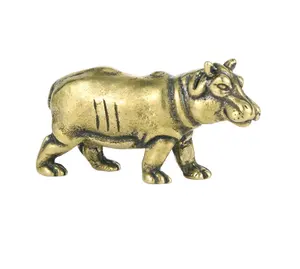 Decoration brass arts and crafts table collection factory wholesale cast brass hippo sculpture