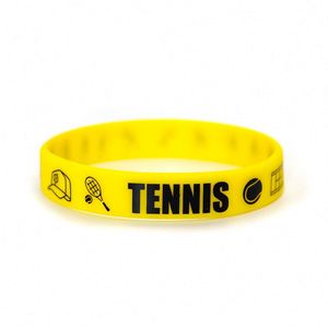 Bracelet en caoutchouc de tennis personnalisé avec logo, bracelet en silicone pour les sports et les événements, fournitures pour fêtes, cadeaux décoratifs sur le thème du tennis - Product Image 4