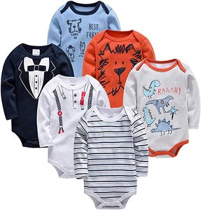 Combinaison en coton pour bébé, combinaison pour nouveau-né, vêtements pour garçons, cadeau, 0-24 mois, body pour bébé à manches longues - Product Image 2
