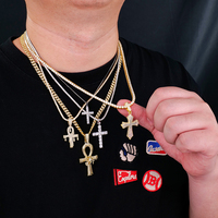 Pendentif croix personnalisé en argent sterling 925 Style Hip Hop chaîne de moissanite glace fête pendentifs fins breloques pour rappeurs