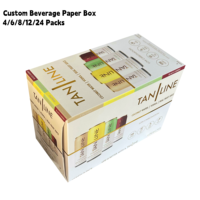Boîte de transport en papier écologique réutilisable, imperméable, avec impression personnalisée couleur et dorure à chaud, pour 8 canettes de bière de 355 ml, design élégant pour canettes de boisson