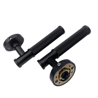 Poignée de porte européenne de luxe en laiton massif noir mat avec bouton moleté, rosette à mortaise et ensemble de serrure de sécurité – Quincaillerie en gros