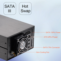 Rak Hard Drive Mobile Unestech Tanpa Tray, Aluminium 3 Bay 3.5 Inch SATA SAS Hot Swap Backplane