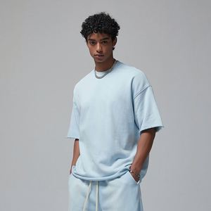 Camisa de trabajo con impresión personalizada, fabricantes de ropa, camiseta 360 GSM bordada, camiseta Vintage con impresión de inyección directa para hombres - Product Image 1