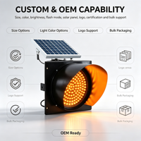 Feux de signalisation clignotants solaires à LED 400 mm, balise de sécurité routière ambre pour travaux routiers et intersections, vente en gros Yz