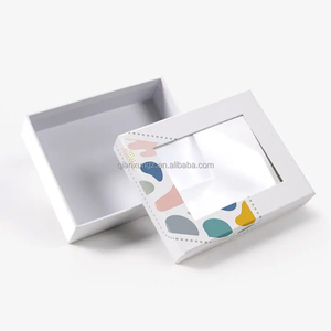 定制标志印刷标志硬质纸板纸可拆卸盖子和基础服装包装礼品盒，带透明窗口 - Product Image 5