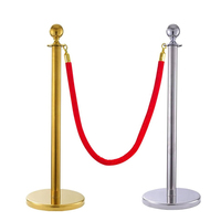 Barrière de contrôle des foules en acier inoxydable velours or/argent/noir 6 kg Modèle TSZ-01 Poteau de guidage suspendu avec corde pour parking