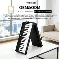 Piano Digital Plegable TERENCE V60, Suministro al por Mayor de Fábrica, Piano Profesional de 88 Teclas con Acción de Martillo y Teclado Contrapesado