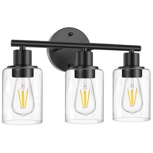 Lampe murale décorative en verre transparent de style américain moderne pour salle de bain d'hôtel, avec <span class=keywords><strong>abat</strong></span>-<span class=keywords><strong>jour</strong></span> en verre LED E27, 2700K - Product Image 1