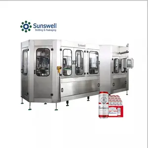 Aluminum Canning Equipment Juice Carbonated Soft Energy Drink Beer Sparking Wine Liquid Packing Can Filling Machine