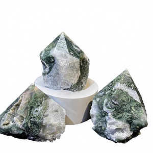 Cristales de Piedras Preciosas Pulidas Premium al por Mayor, Puntas Grabadas, Piedras Curativas, Torre de Cristal de Ágata Musgosa Natural para las Fiestas - Product Image 3