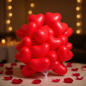 Globos de Látex Rojos con Forma de Corazón Bard de 12 Pulgadas, 50 Piezas, Inflables, para Decoración de Fiestas de San Valentín y Bodas - Product Image 2