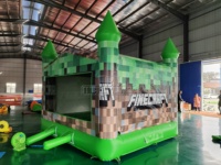 Château gonflable certifié CE Minecraft 13x13 pieds pour fêtes d'anniversaire d'enfants et locations événementielles