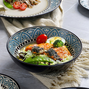 Service de table en céramique bohème exotique avec motif géométrique marocain, pour les soirées à thème et les banquets bohèmes - Product Image 4