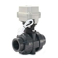 Vanne à boisseau sphérique électrique modulante Tonheflow DN50 UPVC 2 voies 4-20mA pour eau, ISO5211 F03/F05 DC12-24V OEM