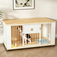 Vente en gros de meubles en bois multi-tailles pour chiens, avec étagère de rangement et toilettes séparées, pour l'élevage en intérieur de chiens de petites, moyennes et grandes races