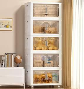 Cajas de Almacenamiento de Ropa Plegables de PP al por Mayor con Tapas y Ruedas, Apilables, Capacidad de 35L, Organizador Moderno para Armario y Hogar - Product Image 1