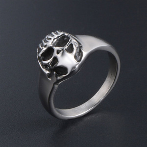 Men's <b>Titanium</b> Steel Skull <b>Ring</b> Retro Punk Style Skeleton Design Gift Jewelry SA239 - Product Image 2