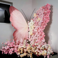 Grande décoration de fleurs artificielles en forme de papillon, décoration géante pour mariage, événement, maison, jardin, centre commercial
