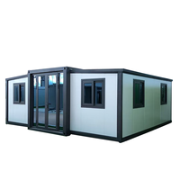 Villa préfabriquée de 40 pieds à double aile, maison modulaire de luxe en conteneurs, conteneurs, maisons, prix, maison conteneur portable et extensible
