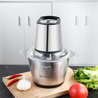 Hachoir à viande électrique en acier inoxydable, multifonction, réglable, avec commande par bouton-poussoir, plusieurs lames de mélange, pour la maison et les bébés