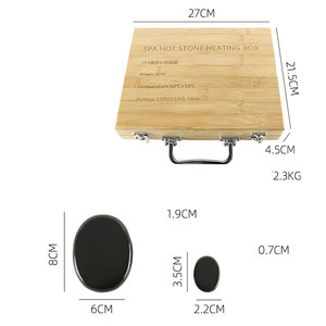 ZS Hot Stones Masaje con calentador Kit Hot Stones Bianstone Masaje Piedras Rocas para el hogar Cuerpo Relajante <span class=keywords><strong>Spa</strong></span> Terapia Alivio del dolor - Product Image 5