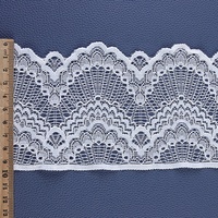 Dentelle élastique blanche en nylon pour accessoires vestimentaires, voile de mariée, nouvelle lingerie, bordure en dentelle brodée 8-9 cm