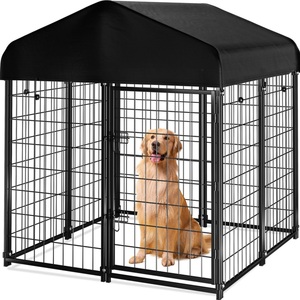 Grande cane canile esterno con tetto, cane esterno cuccia con cancello in metallo, Heavy Duty cane cuccia con serratura per esterno cortile - Product Image 1