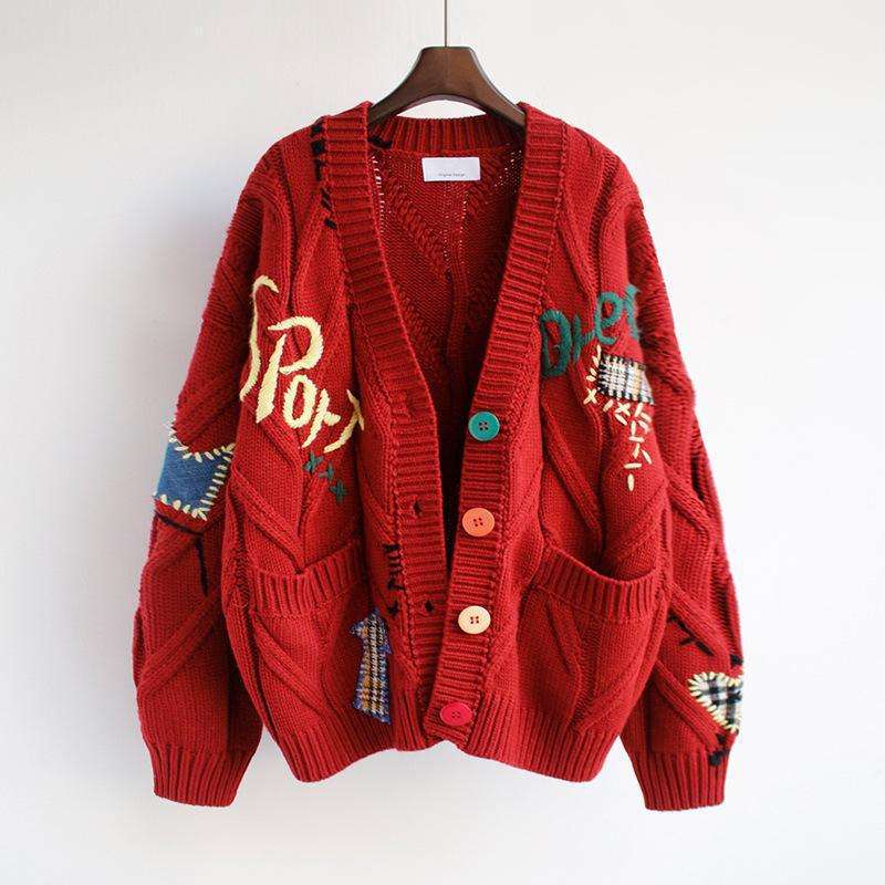 Z1108TP03 Red cardigan