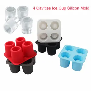 4 Holtes Food Grade Cup Vorm Siliconen Ijsbak Siliconen Ronde Vorm Ijsblokjes Bakvorm Siliconen Ijsbeker Maker