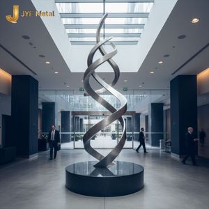 EX602 Stainless Steel Sculpture Art <b>Decorative</b> Sculpture for Hotel Lobby Public <b>Space</b> Modern Interior Architecture Custom Design - Product Image 3