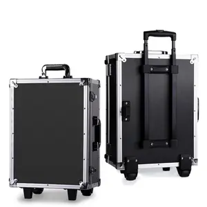 China supplier hot sell travel case with wheel trolley box aluminum flight case for tool kit equipment electronic items