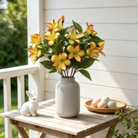 Großhandel Künstliche Alstroemeria Peruanische Lilie Seidenblumenstrauß für Floristen Hochzeitsvasen-Arrangement Tischdekoration Heimdekoration