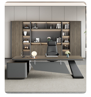 Ensemble de bureau et chaise de bureau Boss Bureau d'ordinateur en bois de direction moderne Mobilier commercial modulaire haut de gamme
