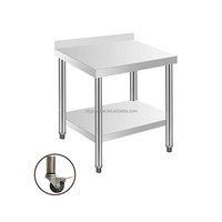 Table de travail en acier inoxydable avec dosseret et banc en acier inoxydable pour équipement de restauration commerciale