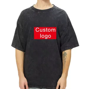 ODM 250 Gsm schweres LOGO T-Shirt individuelles Design einfarbig 100 % Baumwolle rundhalsausschnitt T-Shirt Herren T-Shirt für Herren schweres T-Shirt