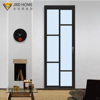 Système de porte coulissante et battante en verre isolé thermiquement en aluminium avec quincaillerie à glissement fluide pour salons et chambres modernes