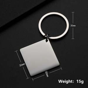 Llavero Personalizado de Acero Inoxidable con Forma Cuadrada, Compatible con Marcado Láser, en Oferta - Product Image 2