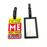 Étiquettes de bagage en PVC souple numérique originales transfrontalières 10,5x6,5cm 38g pour voyages d'affaires, voyages en avion, pendentifs de valise