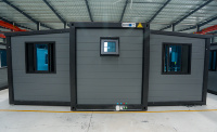 Maison conteneur pliable de 20 pieds – Économisez 50 % sur les frais d'expédition – Maison modulaire préfabriquée ignifuge et étanche pour ADU et Glamping