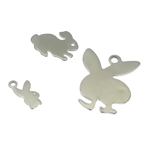 Colgante de acero inoxidable con dijes de oso y conejo para pulseras, collares y tobilleras, accesorios al por mayor - Product Image 3