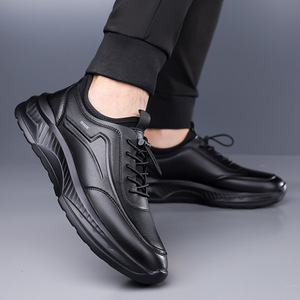 Chaussures de randonnée en cuir pour hommes Shade, bout rond, doublure polaire, semelle extérieure en caoutchouc, semelle intermédiaire en EVA, isolantes, chaudes, décontractées, pour l'automne et l'hiver, pour l'extérieur - Product Image 4