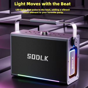सोल्डलक स्पीकर 200w डीप बास सबवूफर साउंडबार होम कराओके स्मार्ट टीवी आउटडोर कैंपिंग पार्टी लाइव स्टेज स्पीकर 2 माइक्रोफोन के साथ लाइव स्टेज स्पीकर - Product Image 4