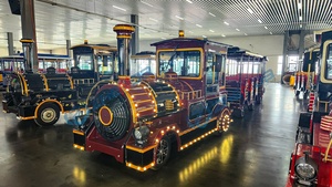 Petit train électrique, voiture touristique, nouveaux équipements de terrain de jeux, équipement de parc d'attractions, train électrique sur rail personnalisé - Product Image 4