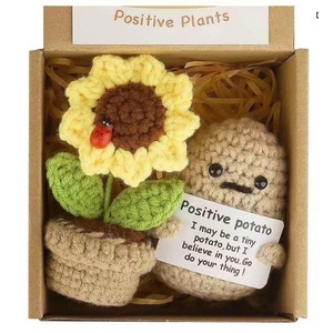 Hot-selling Positive Funny Doll Wool Crocheted Finished Potato Sunflower <b>Gift</b> <b>Box</b> Potted Ornaments <b>Gift</b> <b>Box</b> Set <b>Christmas</b> <b>Gift</b> - Product Image 5