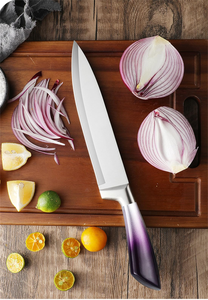 HSK High Quality 9-Piece Stainless Steel Knife Set for Kitchen Including <b>Acrylic</b> Stand <b>Block</b> and Cutler Holder for Cutting - Product Image 2