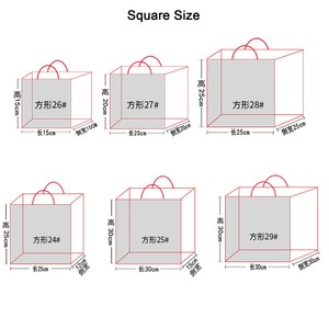 Bougie de <span class=keywords><strong>mariage</strong></span> avec logo <span class=keywords><strong>personnalisé</strong></span> <span class=keywords><strong>Sac</strong></span> de transport étanche avec fleurs en papier <span class=keywords><strong>kraft</strong></span> et poignées pour gâteau à base carrée - Product Image 2
